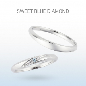 Pt950グレードUP or 内側誕生石無料　Pink Dolphin Diamond ＆ Sweet Blue Diamond　7/14～7/28