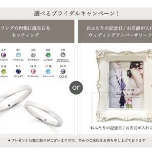 フォトフレームorインサイド誕生石プレゼント　2/28～3/14