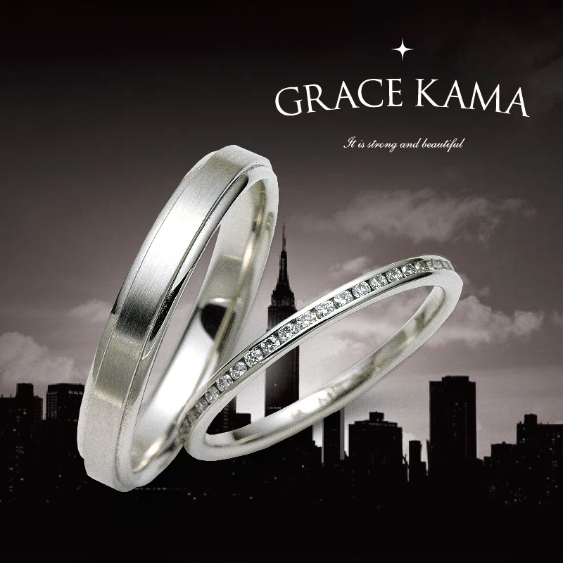 鍛造製法の結婚指輪でGrace KamaのLrvine L.A