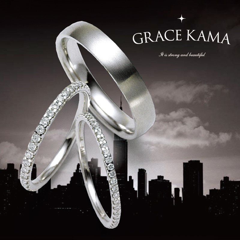 福井でおすすめの鍛造製法の結婚指輪でグレースカーマのハリウッド