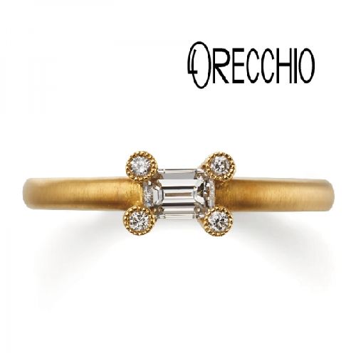 ORECCHIOオレッキオの婚約指輪で横置き３