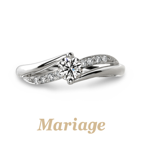 人気の婚約指輪はウェーブラインがきれいなマリアージュのプルミエール