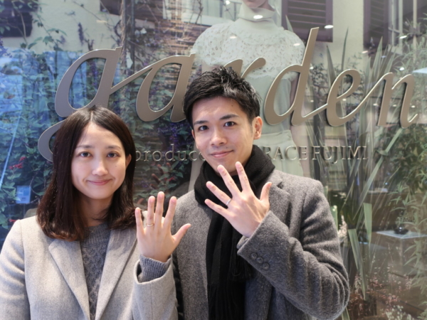D-Terraceの婚約指輪とFISCHERの結婚指輪　大阪市城東区