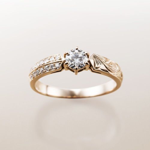 梅田で人気の個性的な婚約指輪ブランドMakanaのME-3(ピンクゴールド)