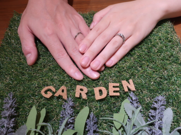 gardenオリジナルの婚約指輪とCANDLEの結婚指輪　大阪府江坂
