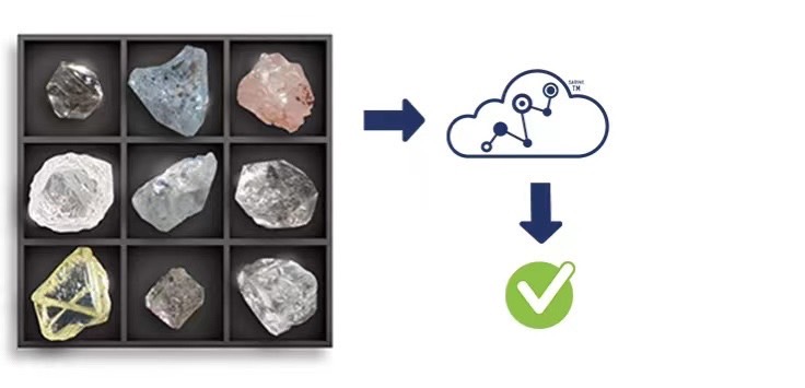 ダイヤモンドジャーニー原石証明のための原石のデータと照合