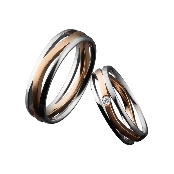 大阪で探すひねった(ひねりの)のデザインの結婚指輪パターン④EUROWEDDINGBAND