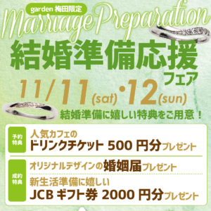 《11月11(土)12(日)限定》結婚準備応援フェア